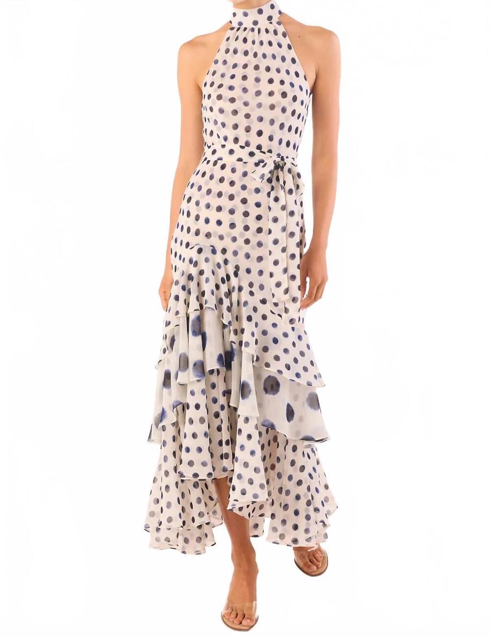 NEW MISA LOS ANGELES women's eliana dress in polka dot mix ch